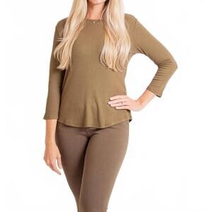 NEW INSIGHT 3/4 sleeve blouse in olive